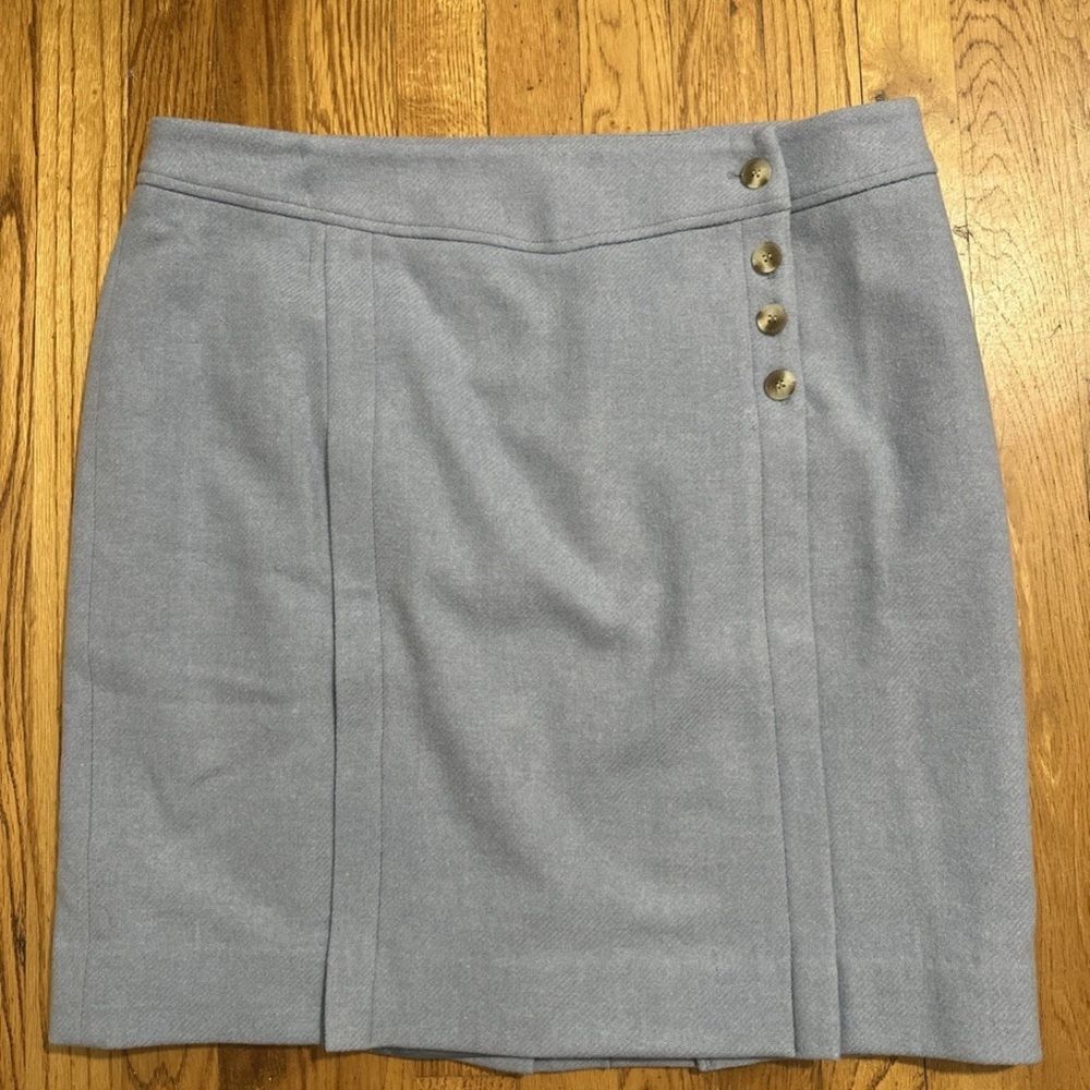 Pendleton wool skirt side  Button-Detail light blue lined women’s sz 16 USA made